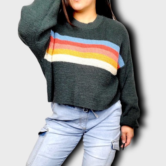 American Eagle Outfitters Sweaters - AEO Stiped Pullover Cropped Sweater